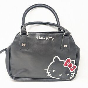 Womans Sario Black Hello Kitty satchel handbag Tartan interior 2012 Faux leather